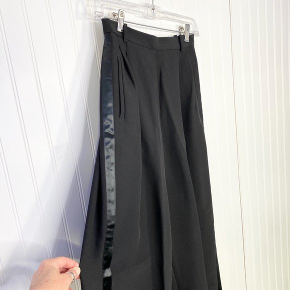 TEMPESTA Black Dressy Tuxedo Slacks Puddle Pants 4 - Picture 7 of 14